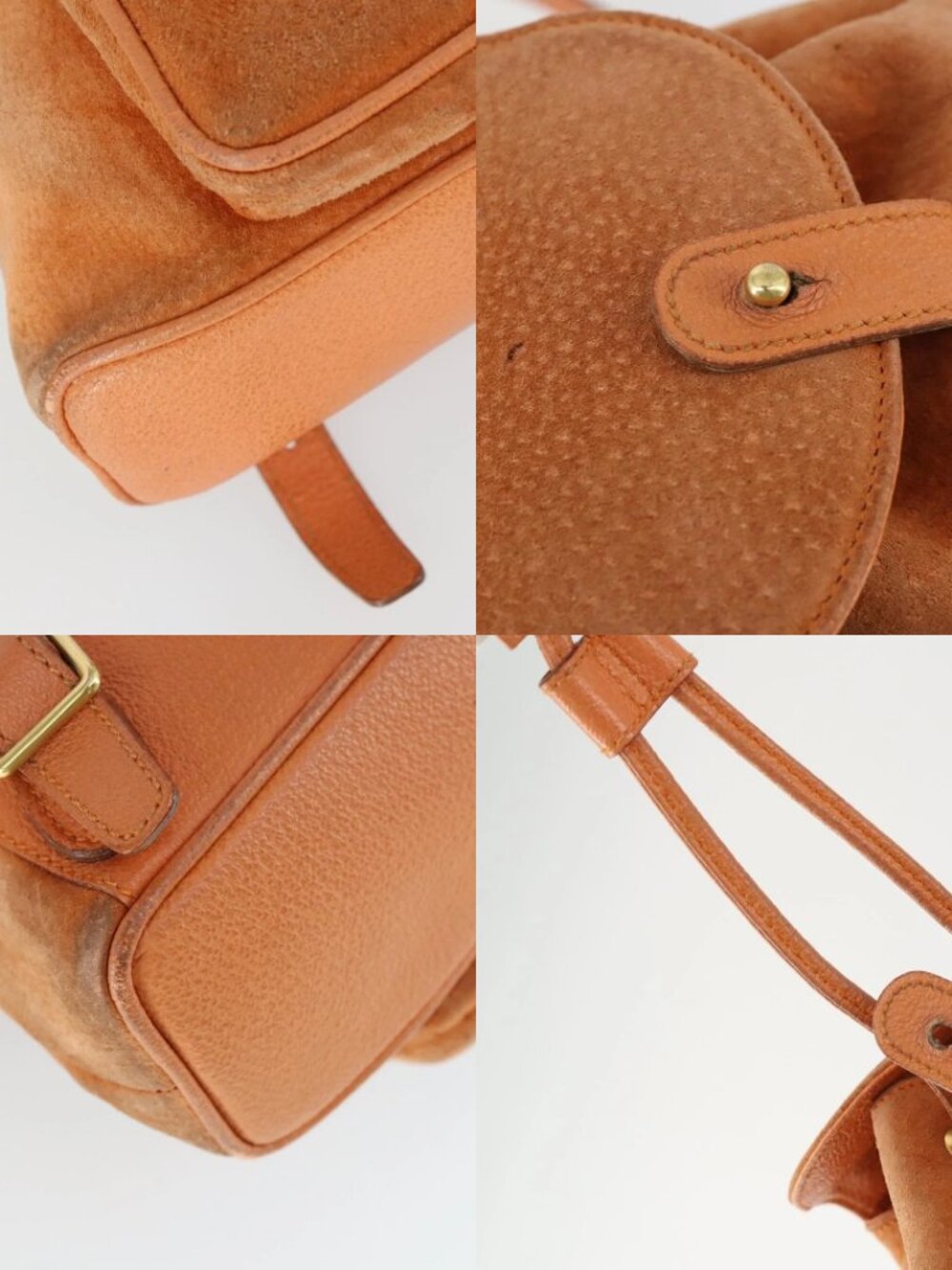 GUCCI Bamboo Backpack Suede Orange Gold Auth 169373 - Picture 14 of 15